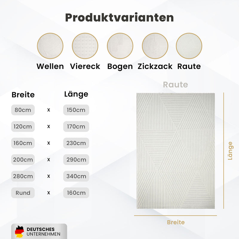 Moderner Kurzflor Teppich Wohnzimmer Schlafzimmer Skandinavisch In&Outdoor geeignet-zoom-