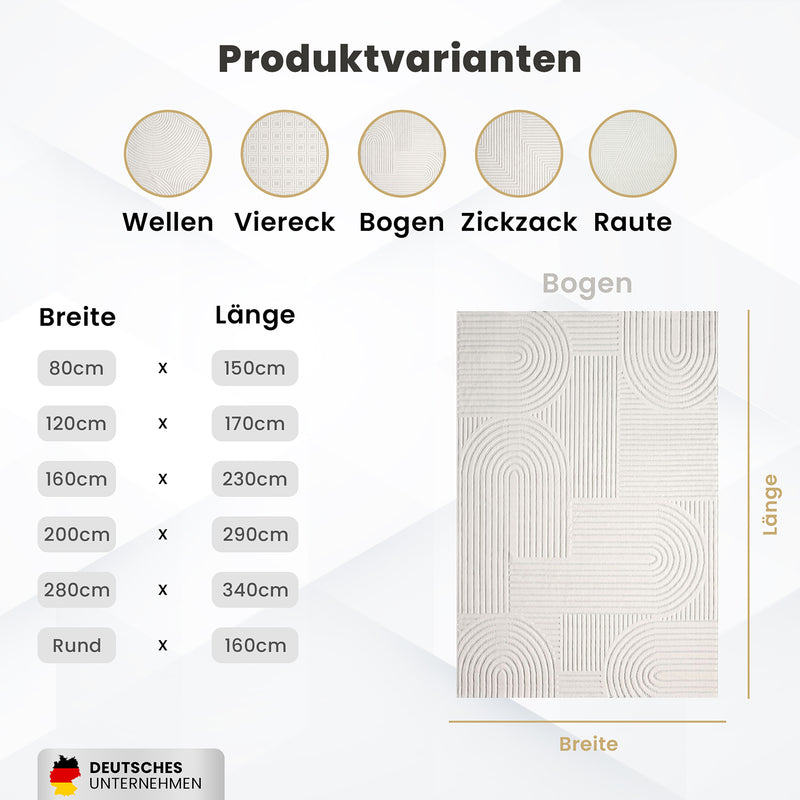 Moderner Kurzflor Teppich Wohnzimmer Schlafzimmer Skandinavisch In&Outdoor geeignet-zoom-