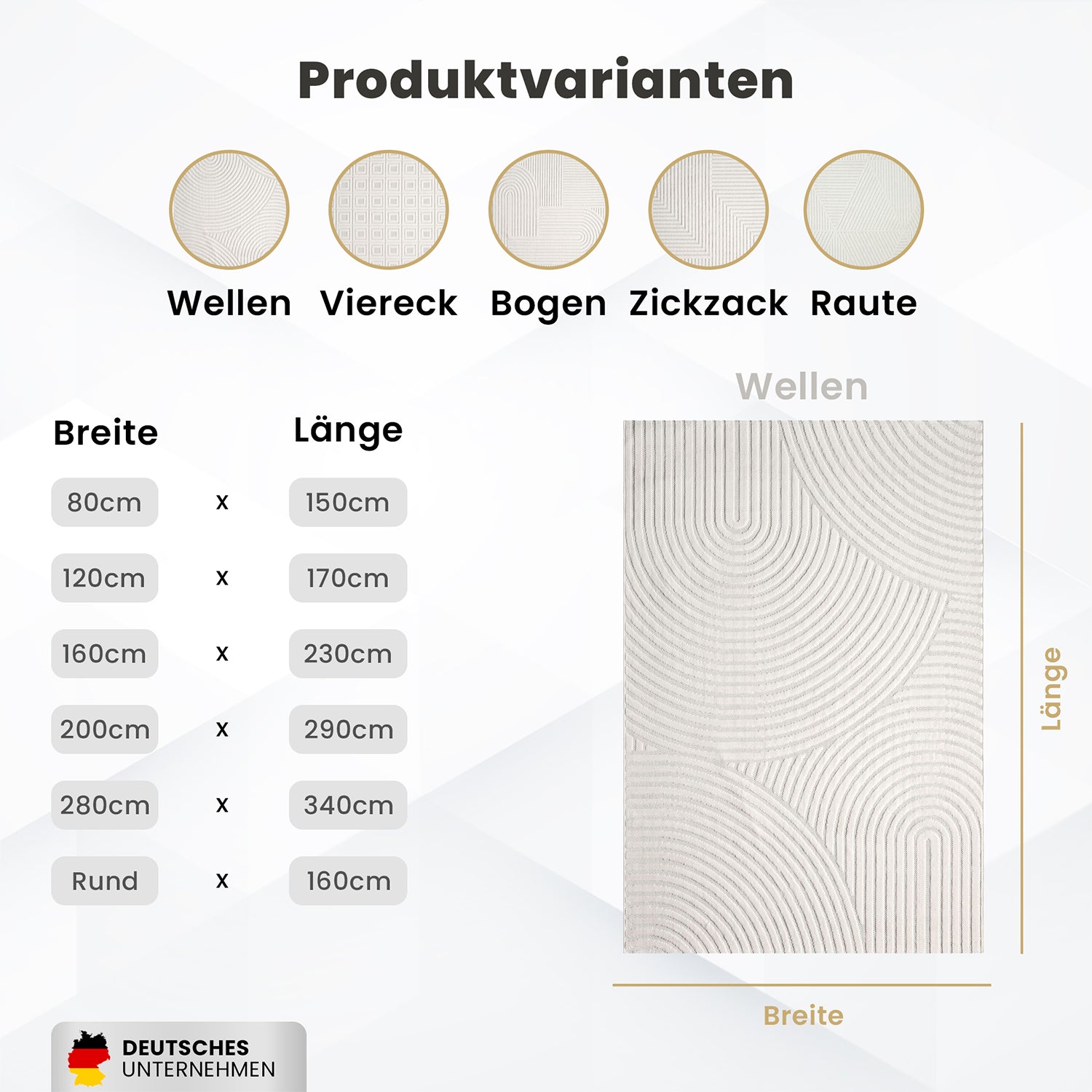 Moderner Kurzflor Teppich Wohnzimmer Schlafzimmer Skandinavisch In&Outdoor geeignet-3