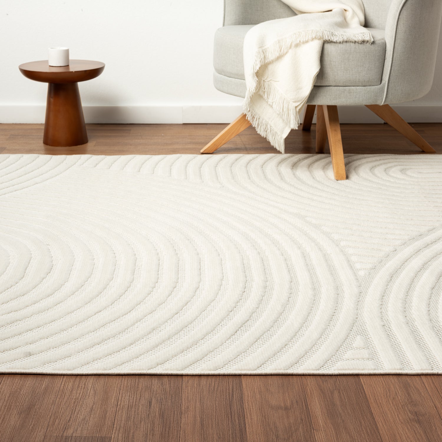 Moderner Kurzflor Teppich Wohnzimmer Schlafzimmer Skandinavisch In&Outdoor geeignet-5