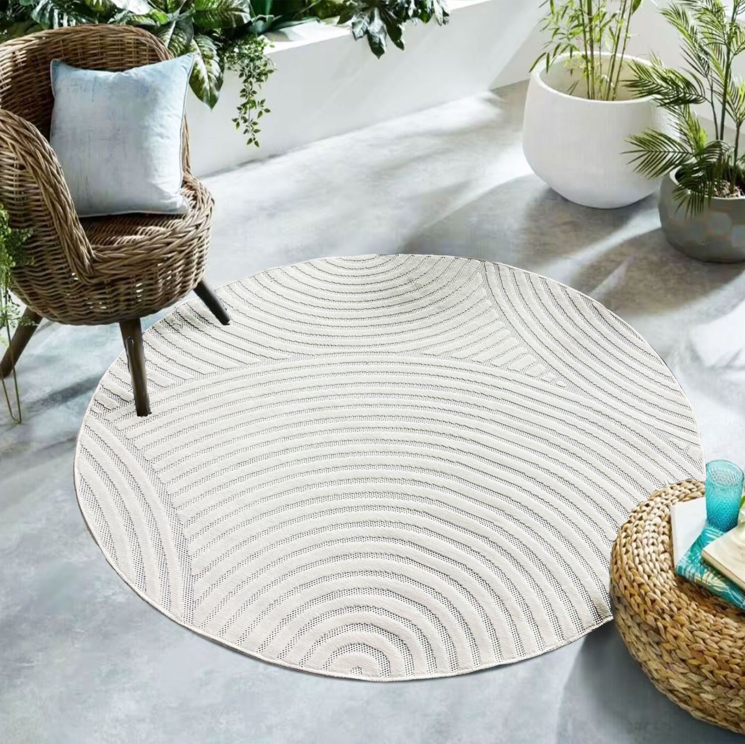 Moderner Kurzflor Teppich Wohnzimmer Schlafzimmer Skandinavisch In&Outdoor geeignet-33