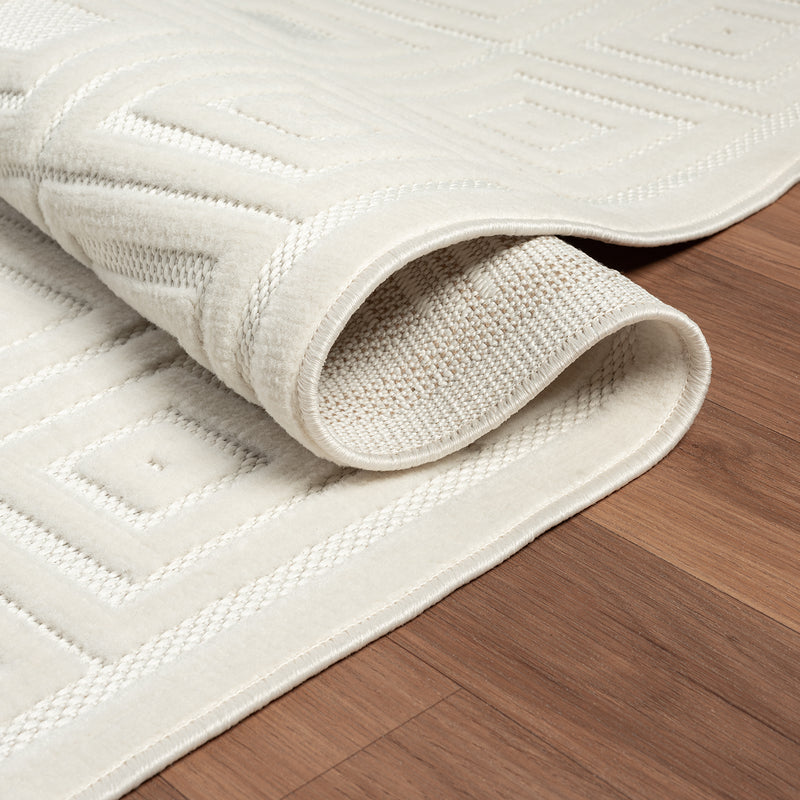 Moderner Kurzflor Teppich Wohnzimmer Schlafzimmer Skandinavisch In&Outdoor geeignet-zoom-