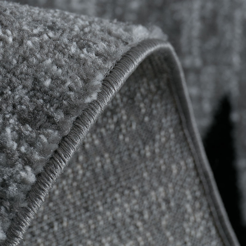 Teppich Modern Jugendstil Kurzflor Grau Lila Schwarz Stern Muster, für Wohnzimmer, Schlafzimmer, küche-zoom-