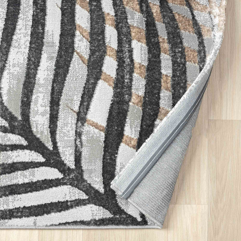 Teppich Wohnzimmer Schlafzimmer Kurzflor Palmen Muster modern glitzer Blumen Lurex-zoom-