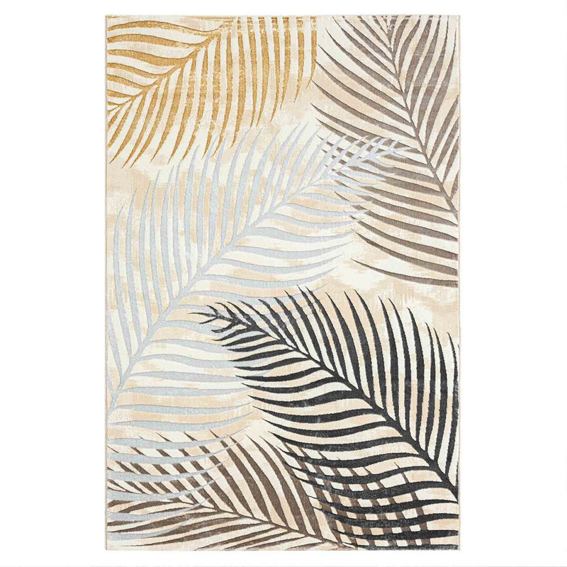 Teppich Wohnzimmer Schlafzimmer Kurzflor Palmen Muster modern glitzer Blumen Lurex-zoom-