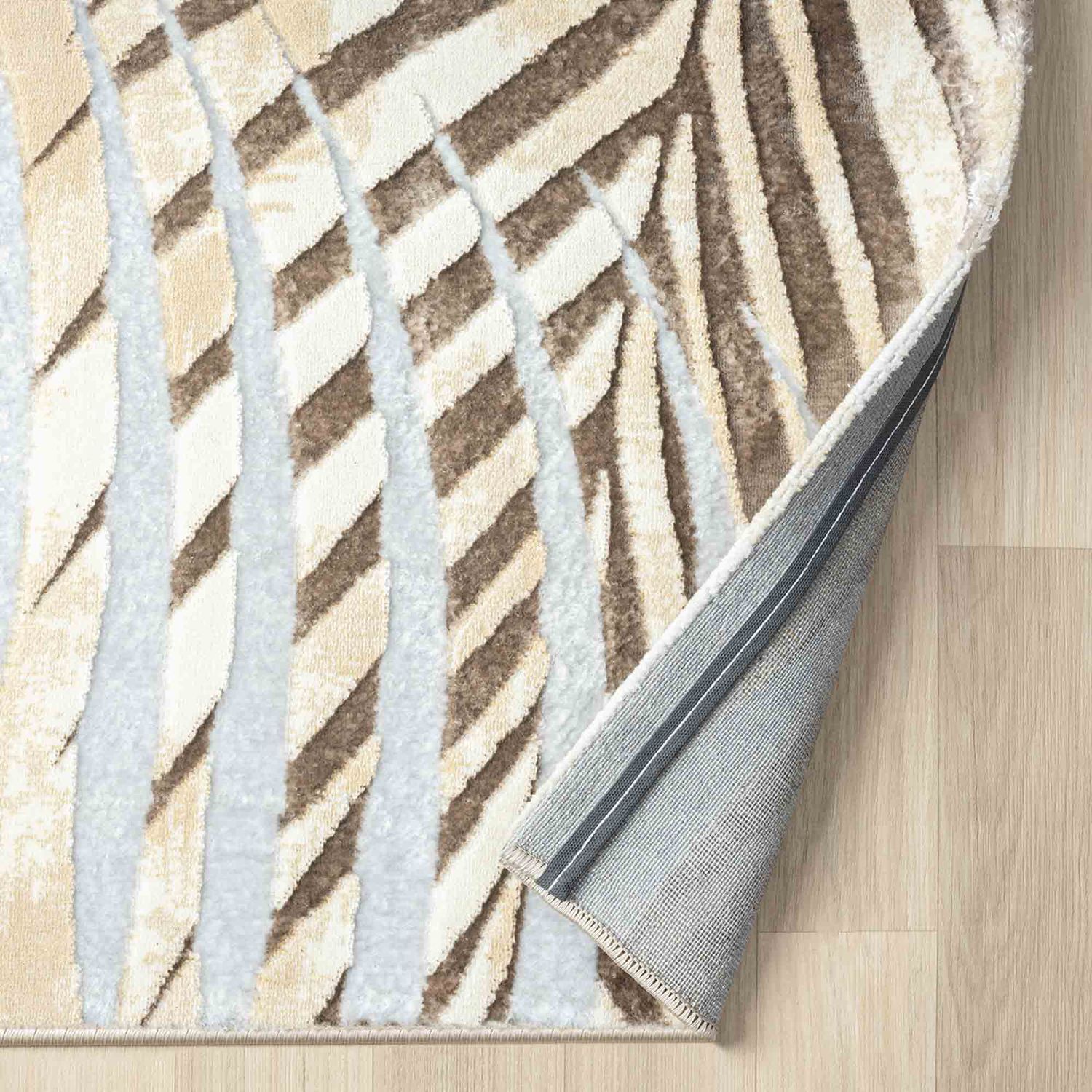 Teppich Wohnzimmer Schlafzimmer Kurzflor Palmen Muster modern glitzer Blumen Lurex-7