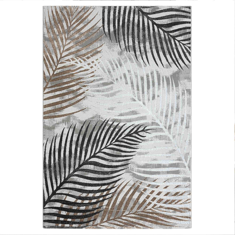 Teppich Wohnzimmer Schlafzimmer Kurzflor Palmen Muster modern glitzer Blumen Lurex-zoom-