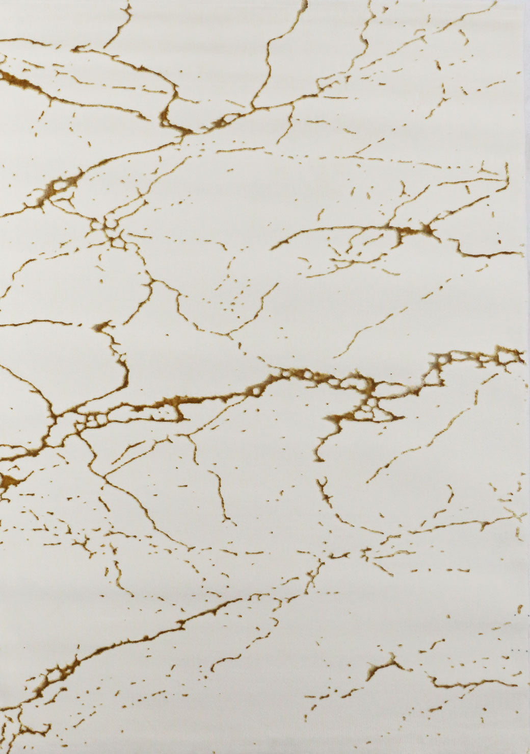 Teppich Modern Luxury Marmor-Optik in Creme Gold Wohnzimmer Schlafzimmer Kurzflor