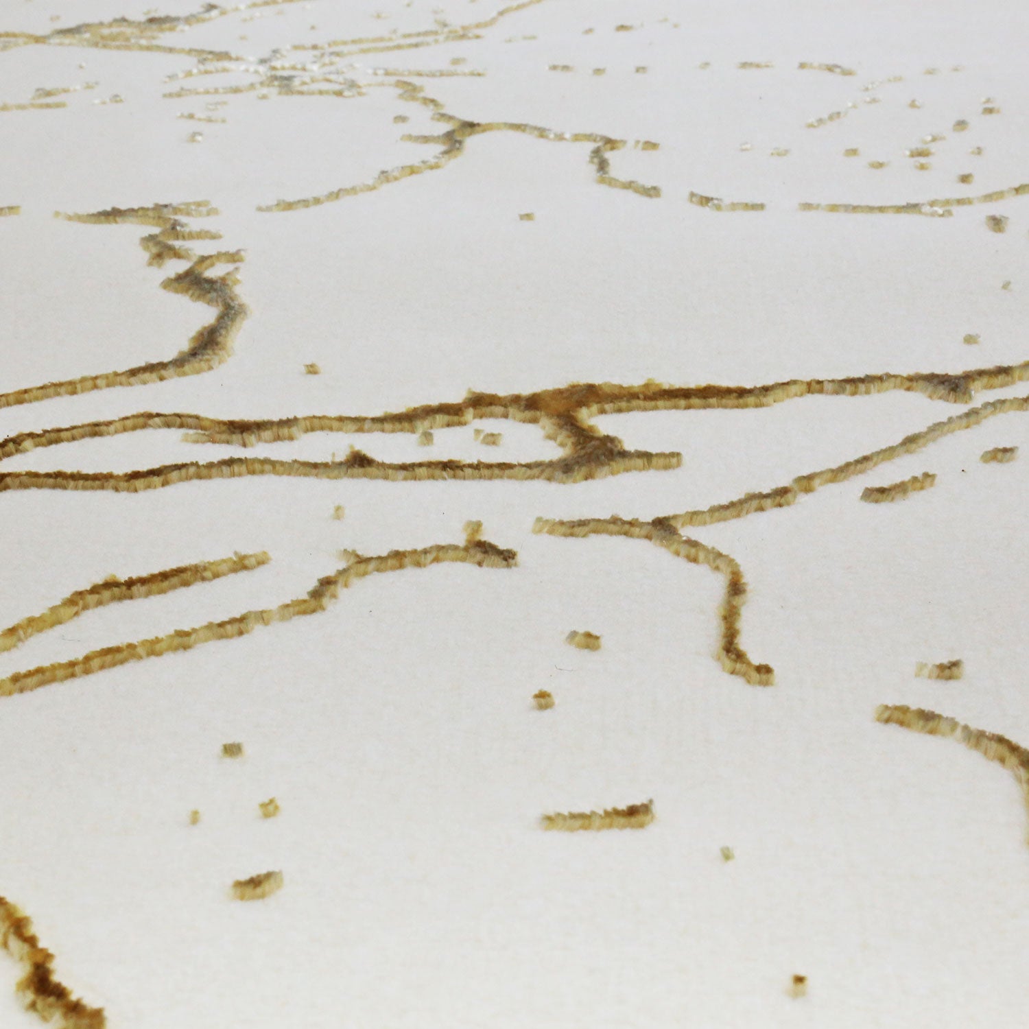 Teppich Modern Luxury Marmor-Optik in Creme Gold Wohnzimmer Schlafzimmer Kurzflor