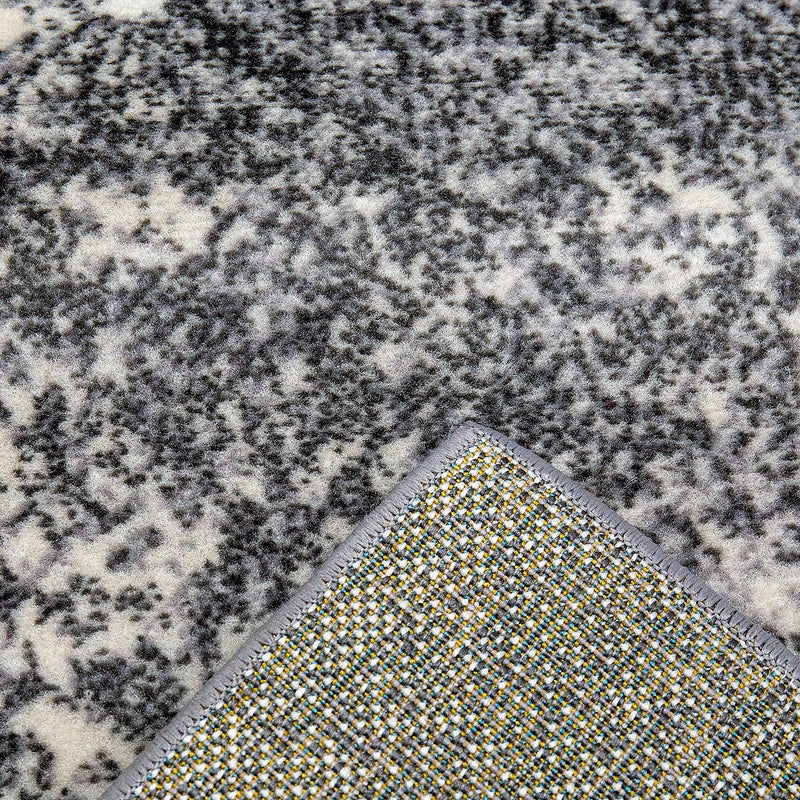 Modern checkered abstract design rug in grey and blue mottled with color gradient for living room or youth room-zoom-