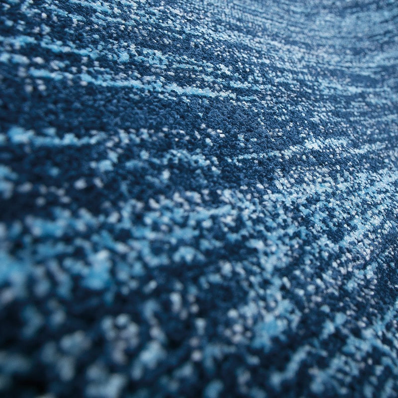 Modern solid color living room rug, woven carpet in dark blue, short pile, mottled, colorfast-zoom-