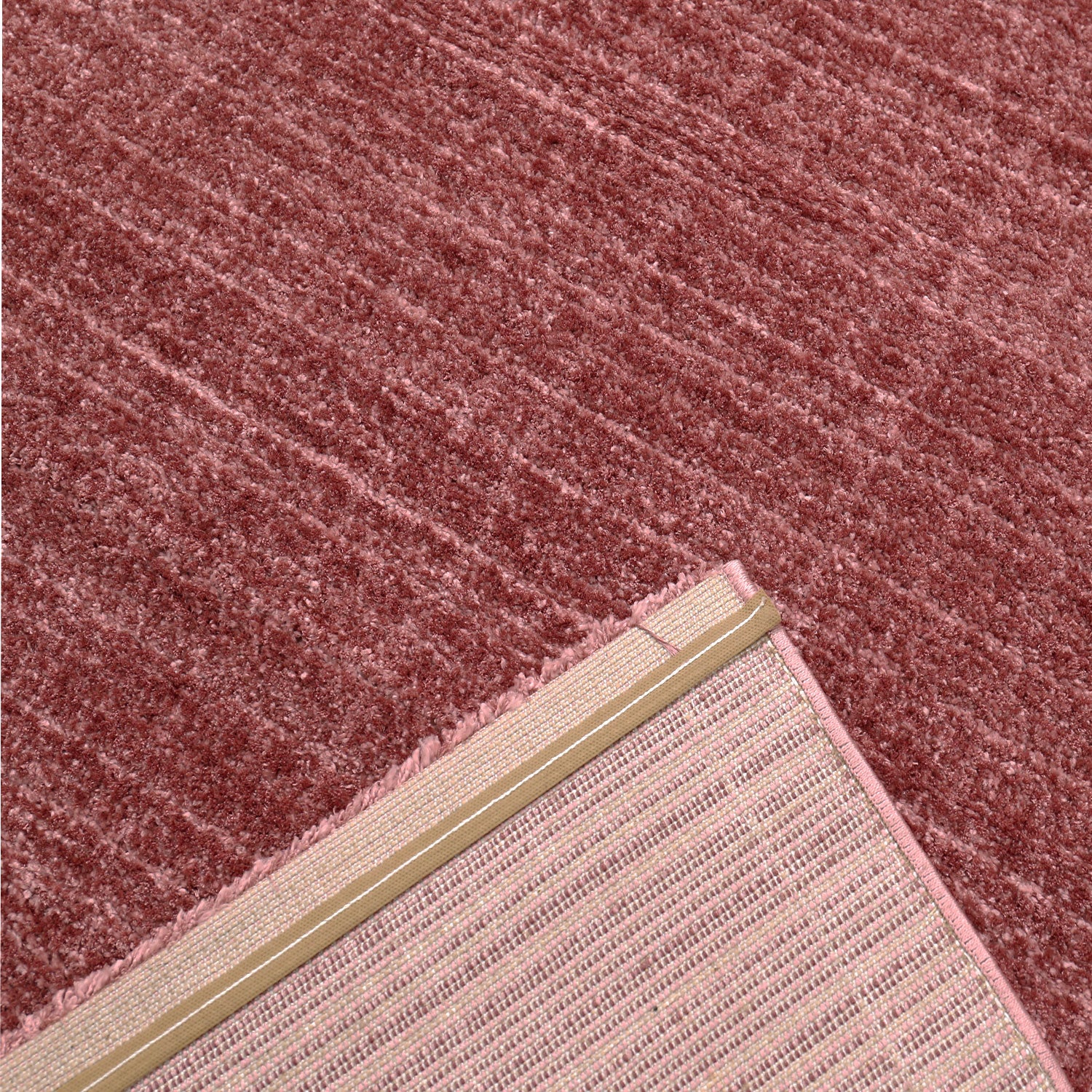 Moderner Wohnzimmer Teppich Extra Weich Mikrofaser Spezial Melierung Rosa-zoom-2