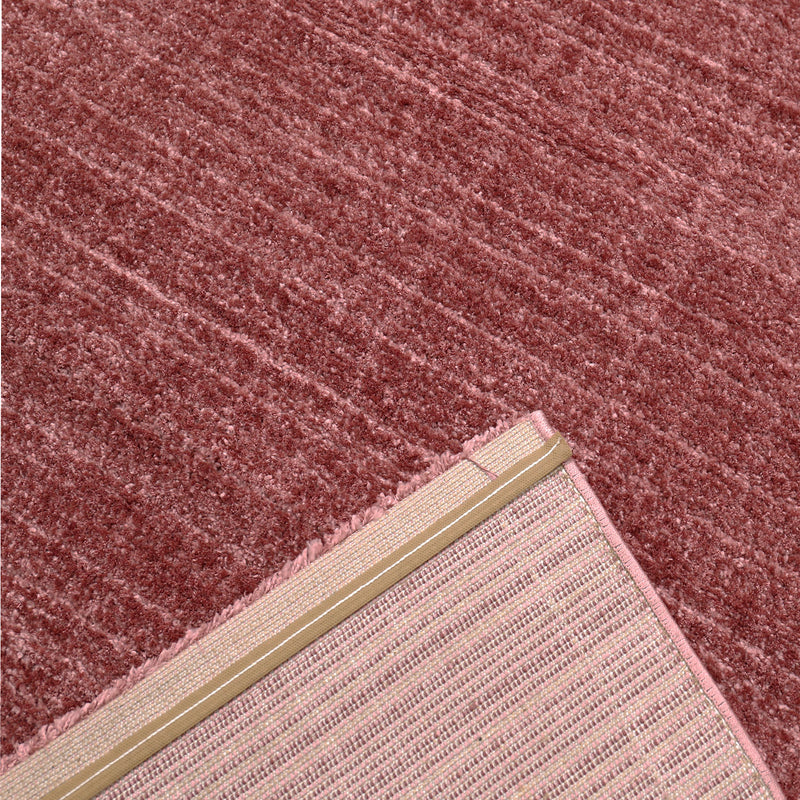 Moderner Wohnzimmer Teppich Extra Weich Mikrofaser Spezial Melierung Rosa-zoom-