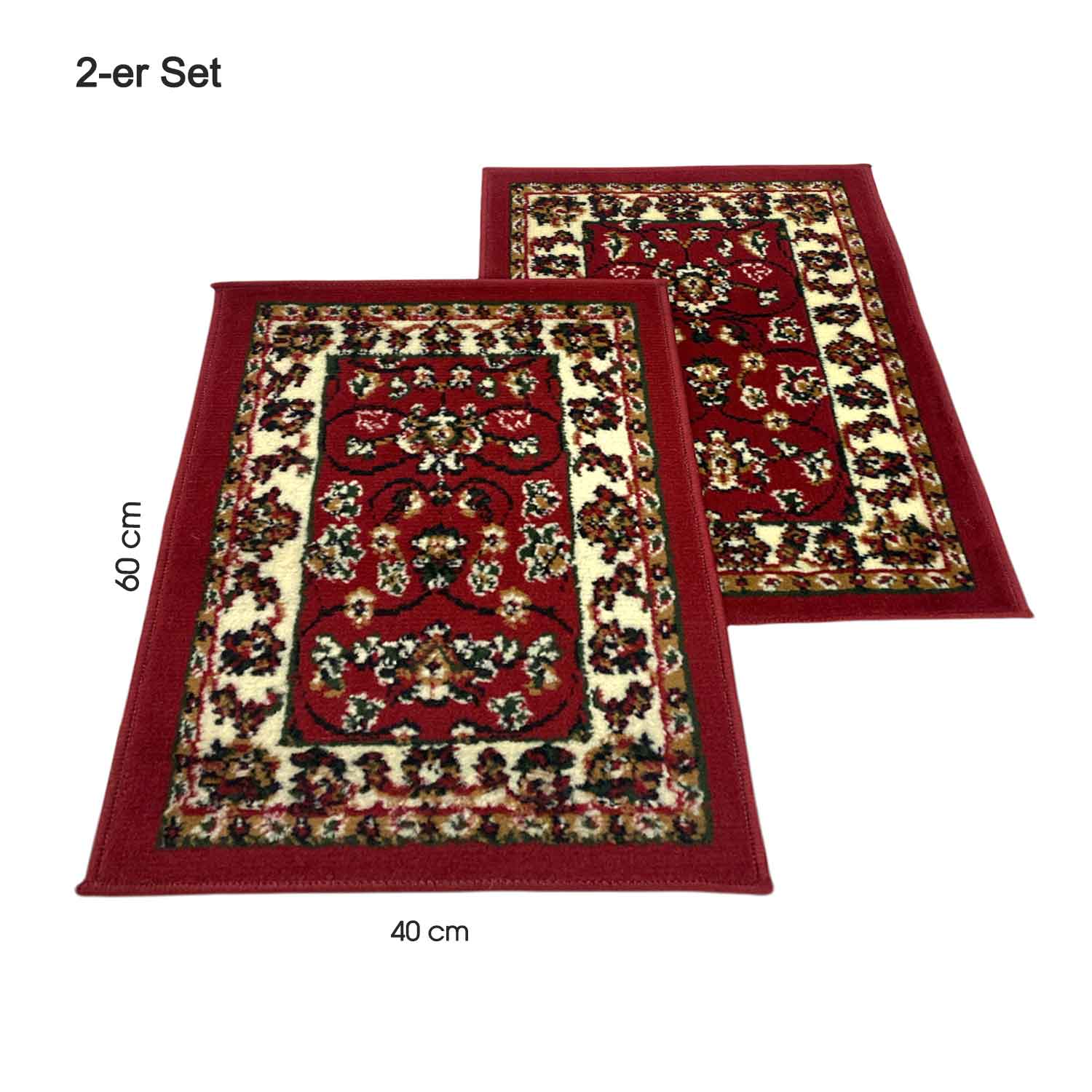 Oriental rug, red and beige, classically densely woven with ornament and floral motifs.-5