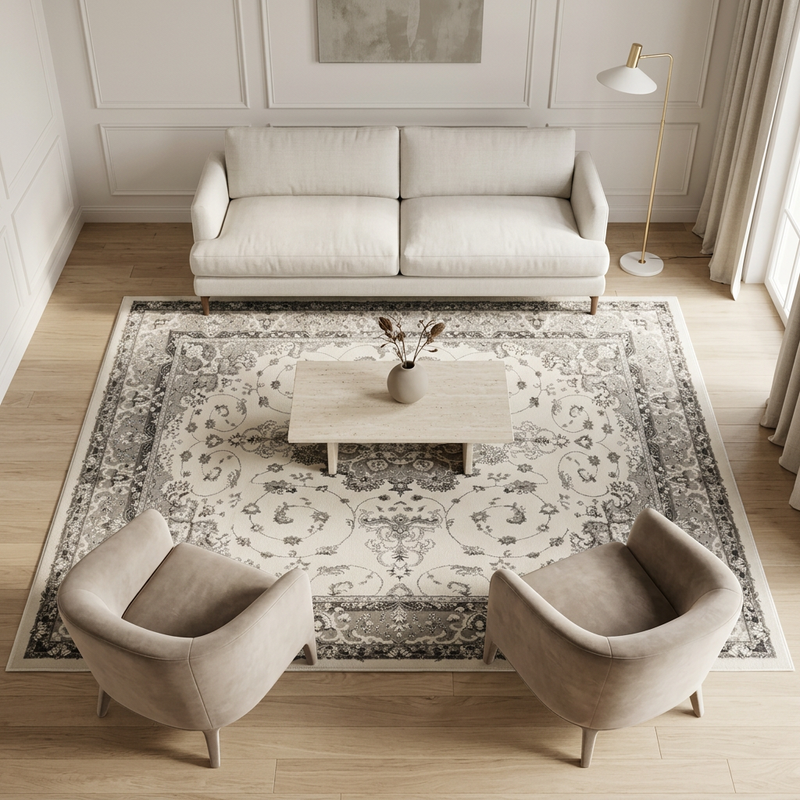 Orientteppich Kurzflor Moderner Teppich mit Ornament-Muster – Pflegeleicht & Robust-zoom-