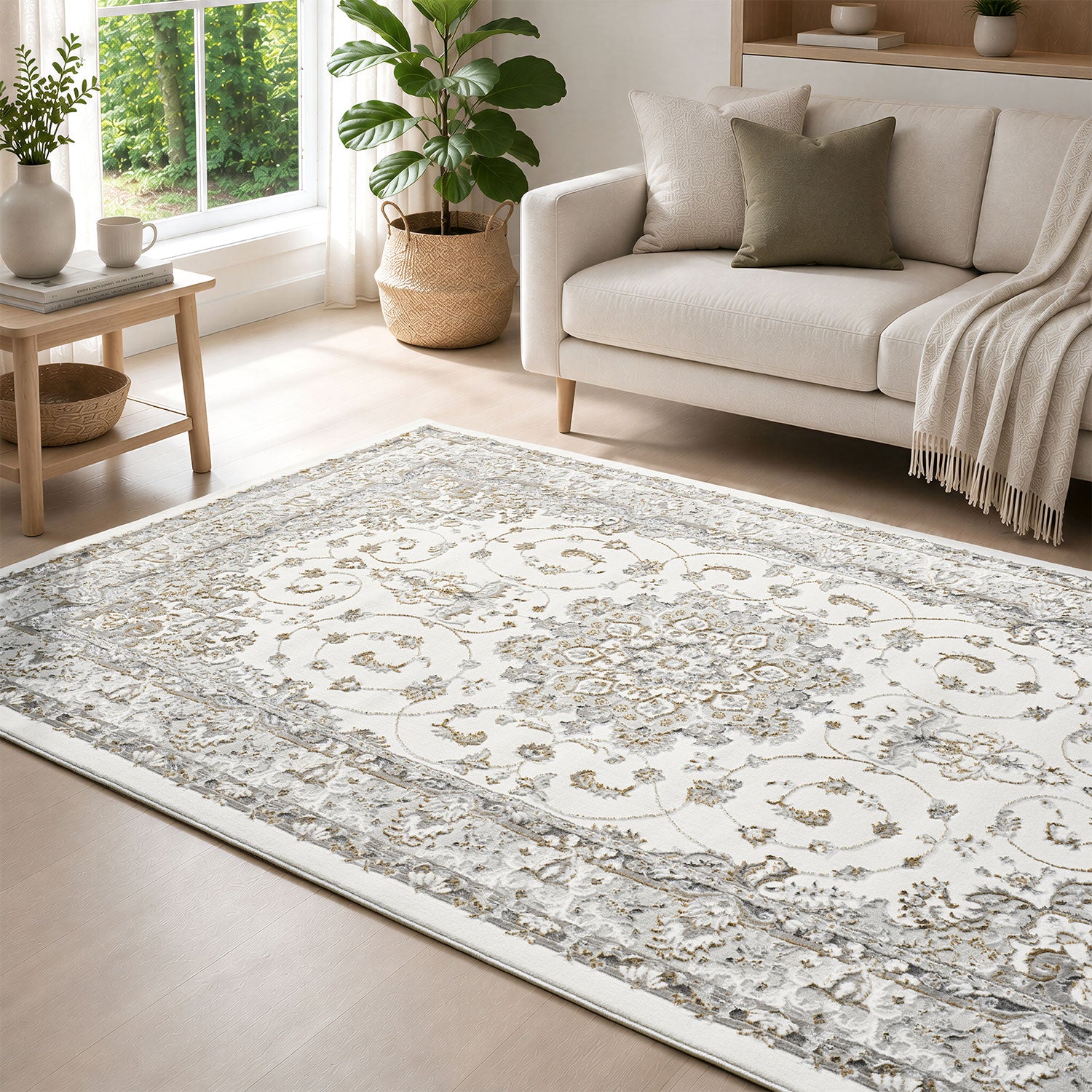 Orientteppich Kurzflor Moderner Teppich mit Ornament-Muster – Pflegeleicht & Robust-zoom-2