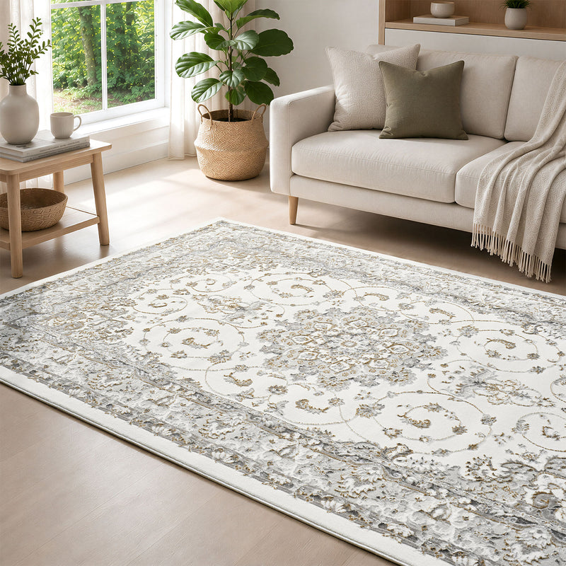 Orientteppich Kurzflor Moderner Teppich mit Ornament-Muster – Pflegeleicht & Robust-zoom-