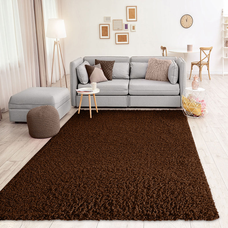 Prime Shaggy Hochflor Langflor Teppich Einfarbig Modern Braun-zoom-