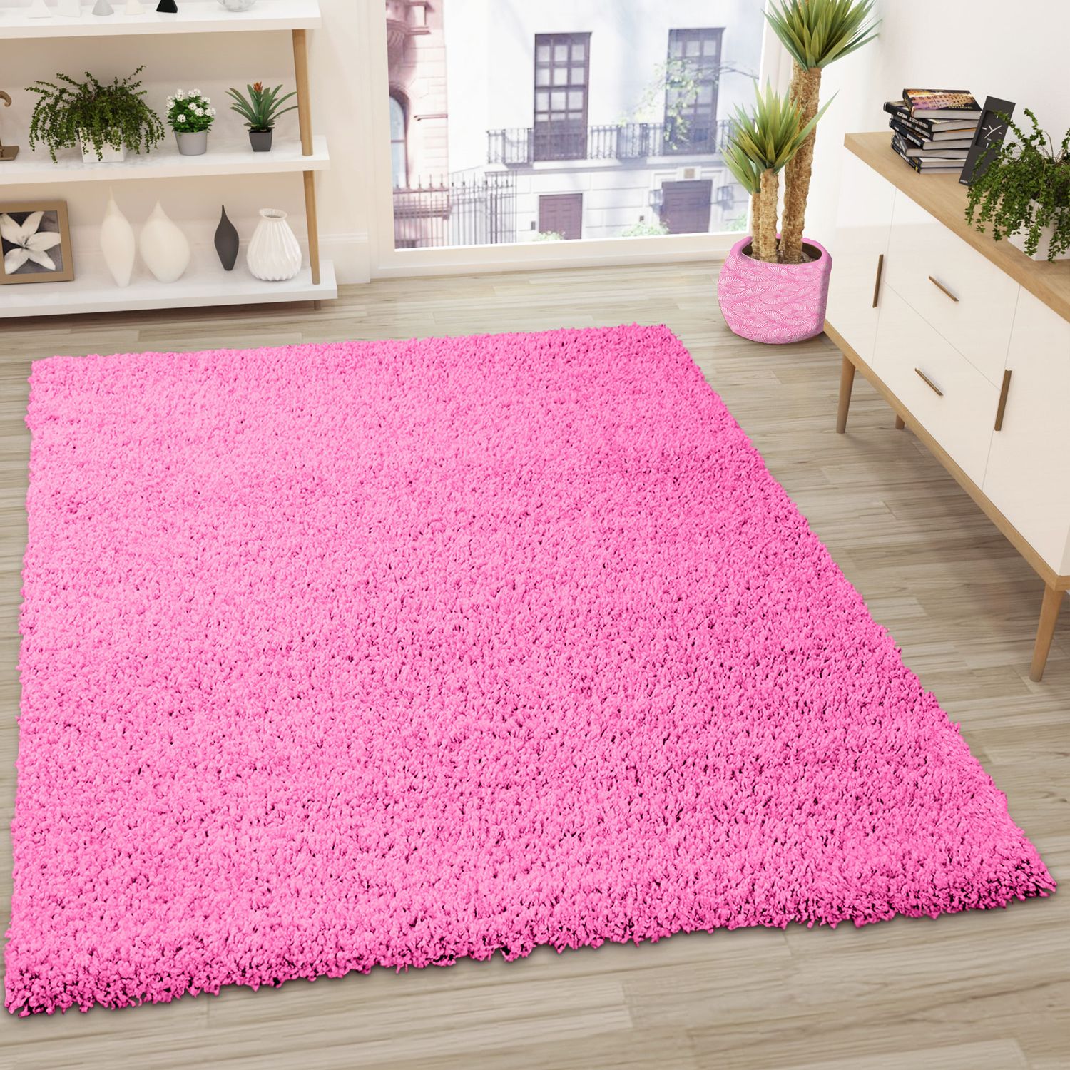 Prime Shaggy Hochflor Teppich in 13 Uni Farben + Runde Teppiche Wohnzimmer-zoom-8