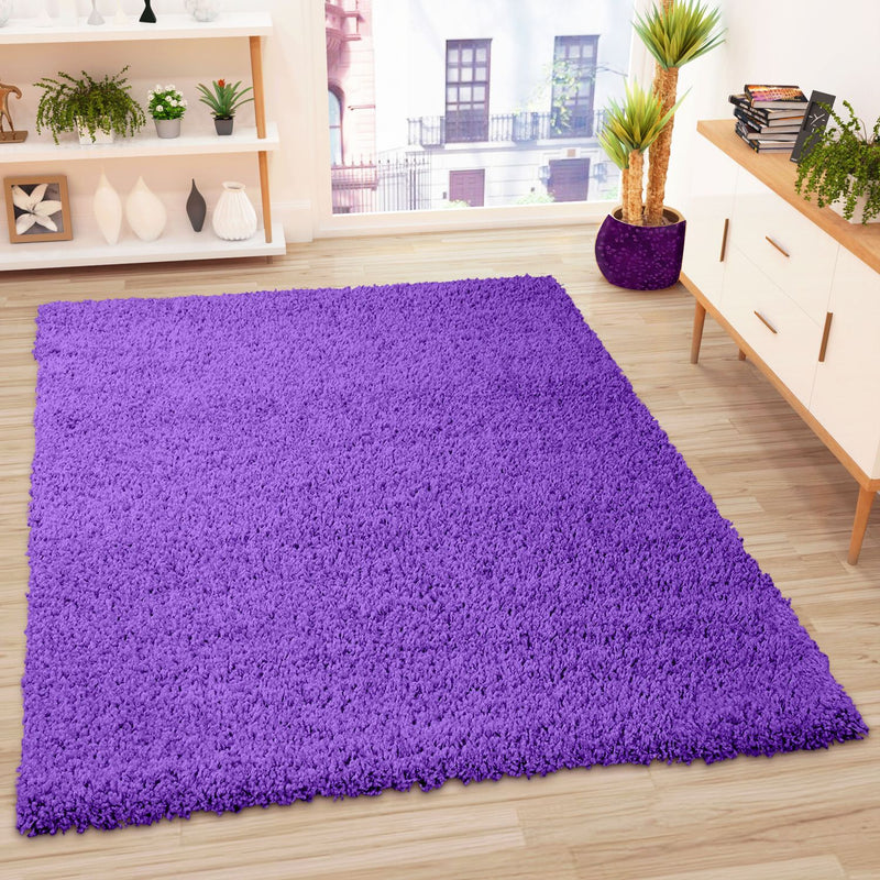 Prime Shaggy Hochflor Teppich in 13 Uni Farben + Runde Teppiche Wohnzimmer-zoom-