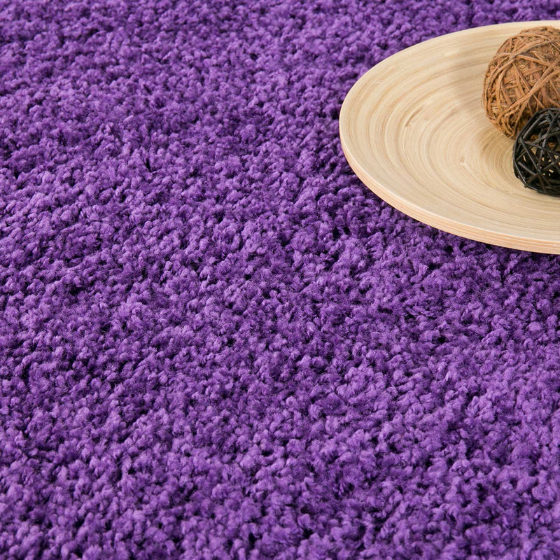 Teppich Prime Shaggy Hochflor Langflor Einfarbig Modern Lila  für Wohnzimmer, Schlafzimmer, kinderzimmer-zoom-