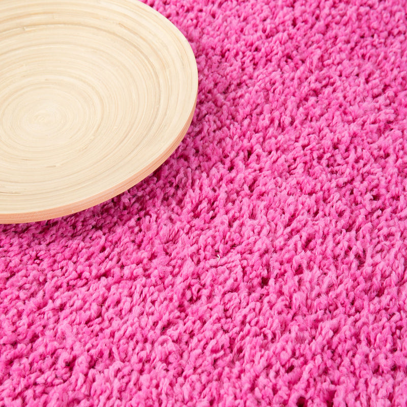 Prime Shaggy High Pile Long Pile Solid Color Modern Pink Rose Rug for Living Room, Bedroom-zoom-