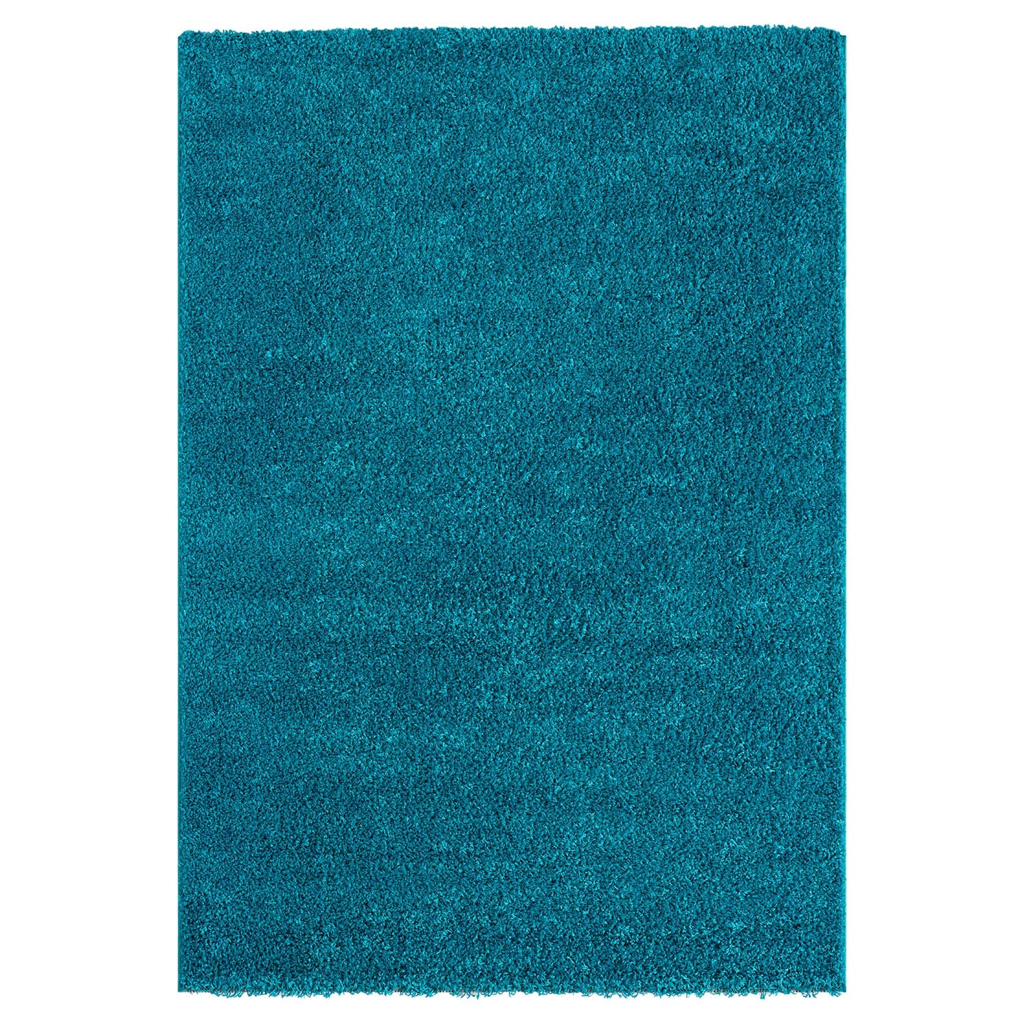 Prime Shaggy High Pile Long Pile Plain Modern Turquoise Rug for Living Room, Bedroom, Kitchen