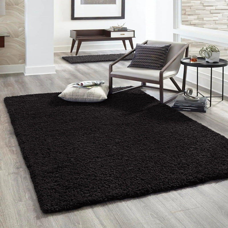 Prime Shaggy Hochflor Teppich in 13 Uni Farben + Runde Teppiche Wohnzimmer-zoom-