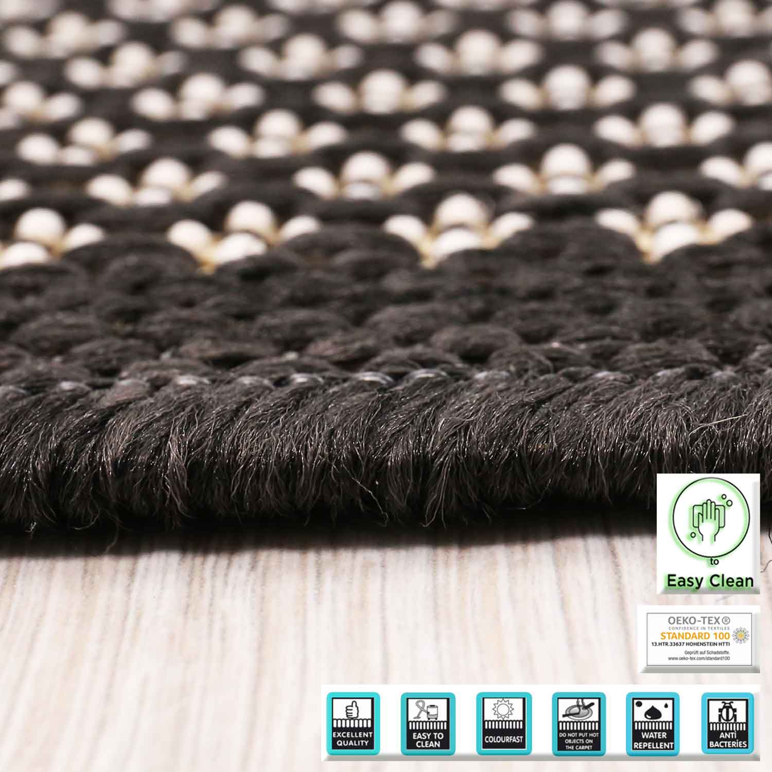 Robuster In- und Outdoor Flachgewebe Balkon Terrasse Küchenteppich