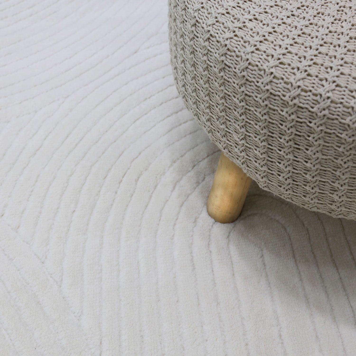 Robust flatweave rug with a natural look in cream, 3D high-low effect, soft-zoom-4