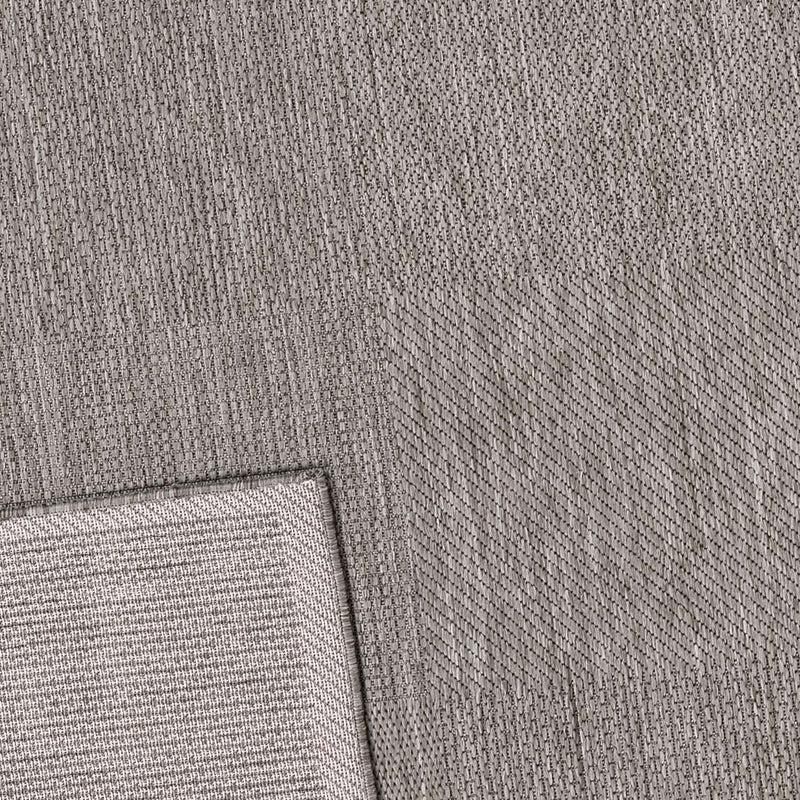 Robuster In- und Outdoor Flachgewebe Terrassen Teppich Natur Look In Grau-zoom-