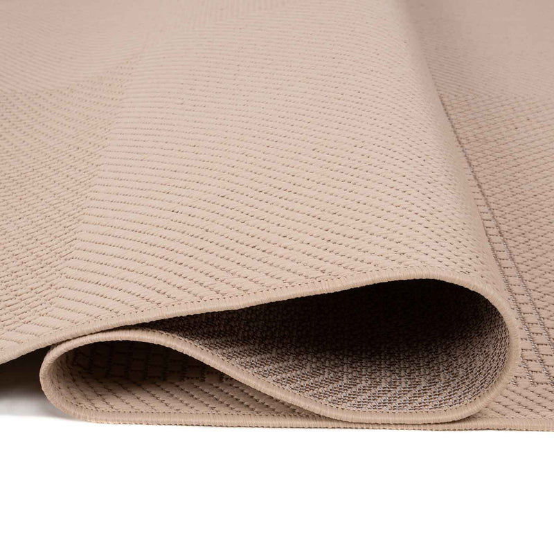 Robuster In- und Outdoor Flachgewebe Terrassen Teppich Natur Look In Beige-zoom-