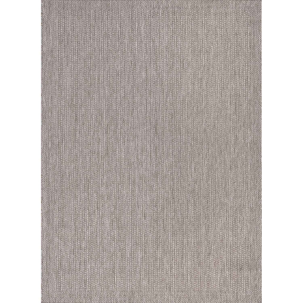 Indoor and outdoor flatweave rugs for patios, natural look in grey & beige
