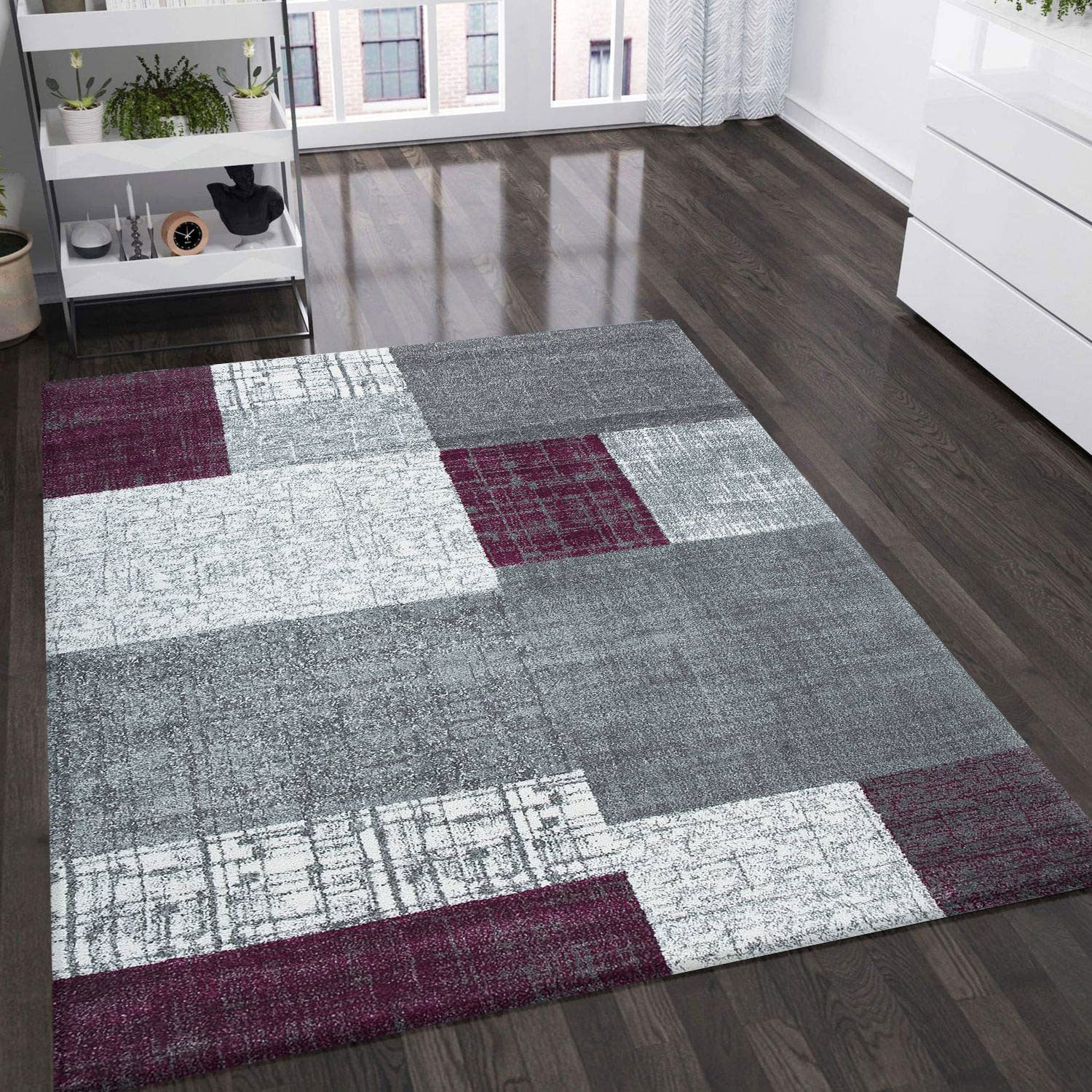 Samo9473 Purple tile-look carpet