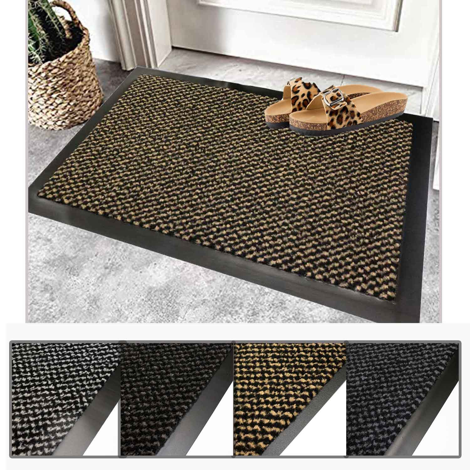 Washable, waterproof, durable, dirt-trapping, non-slip entrance mat for front door, entrance, hallway, patio, balcony-1