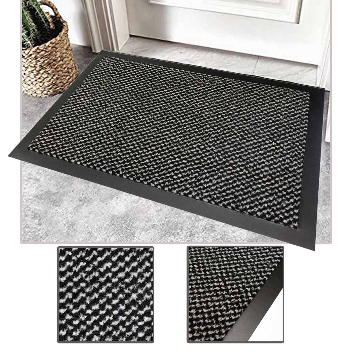 Eingangstürmatte waschbar wasserdicht strapazierfähig Schmutzfänger rutschfest für Haustür, Eingang, Flur, Terrasse, Balkon