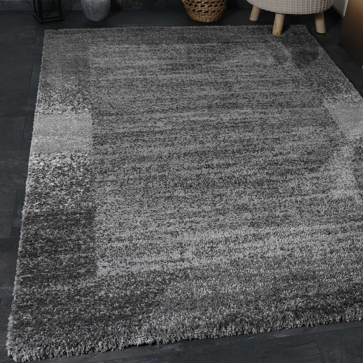 Nizza9461 Gray Shaggy Rug Microfiber Extra Fluffy-3