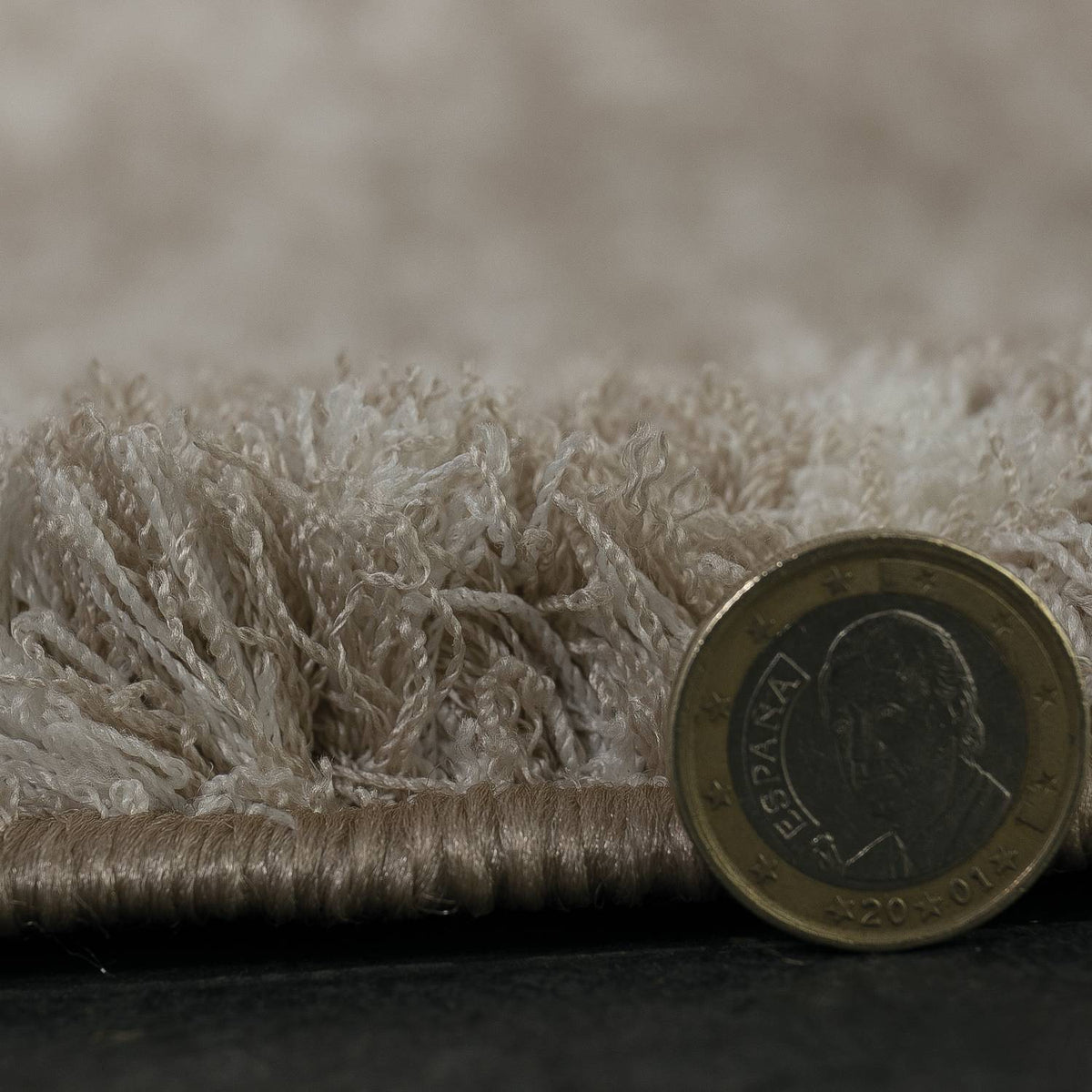 Nizza9074 Beige Shaggy Teppich Microfaser Extra Flauschig-3