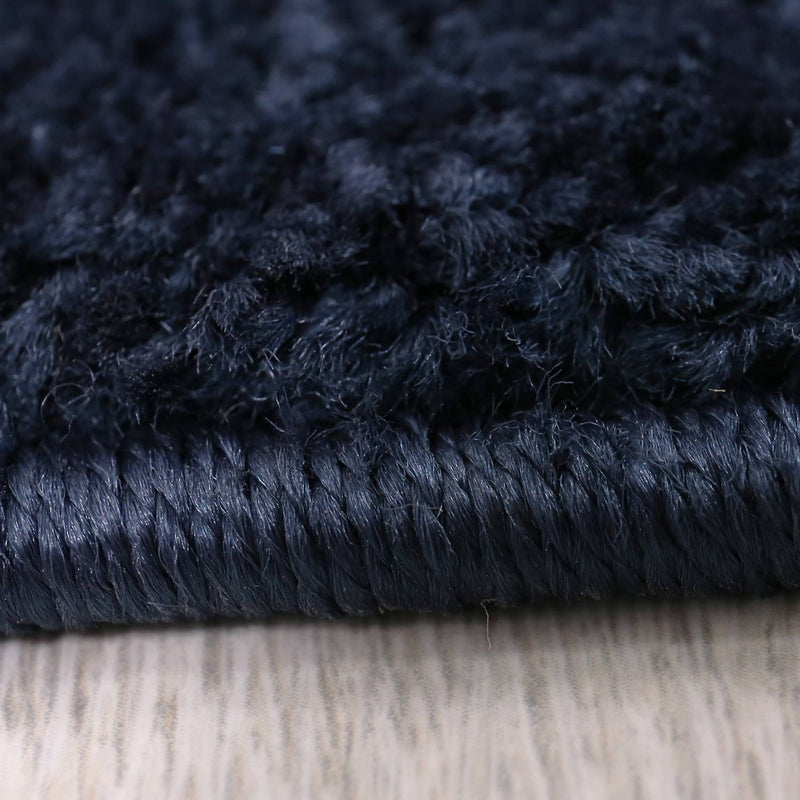 Short-pile rug with stars and a sky, modern blue and white, suitable for a teenager's room or living room.-zoom-