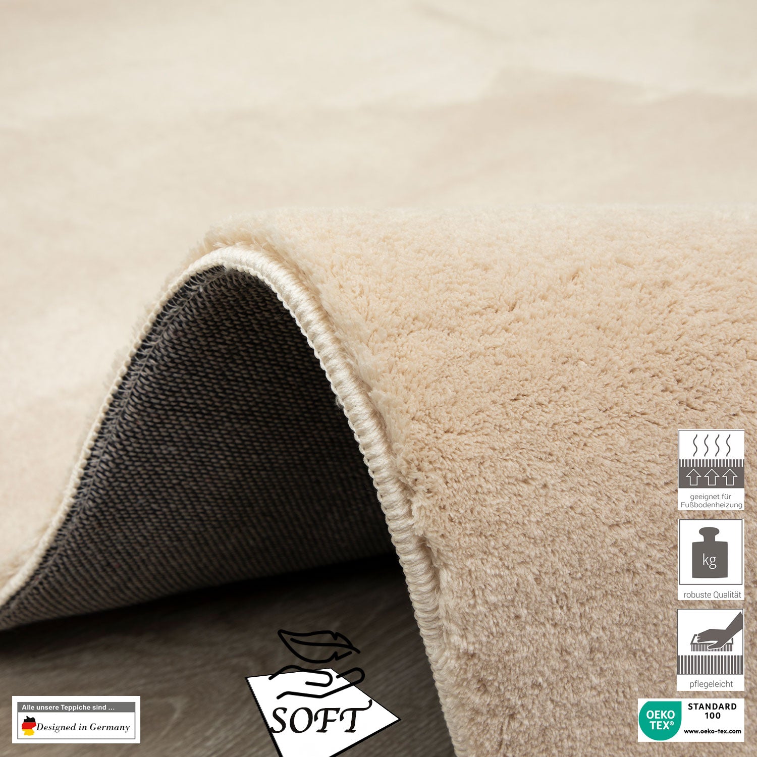 Ultra Soft Living Room/Bedroom Rug – Modern, super fluffy & soft, densely woven-zoom-10