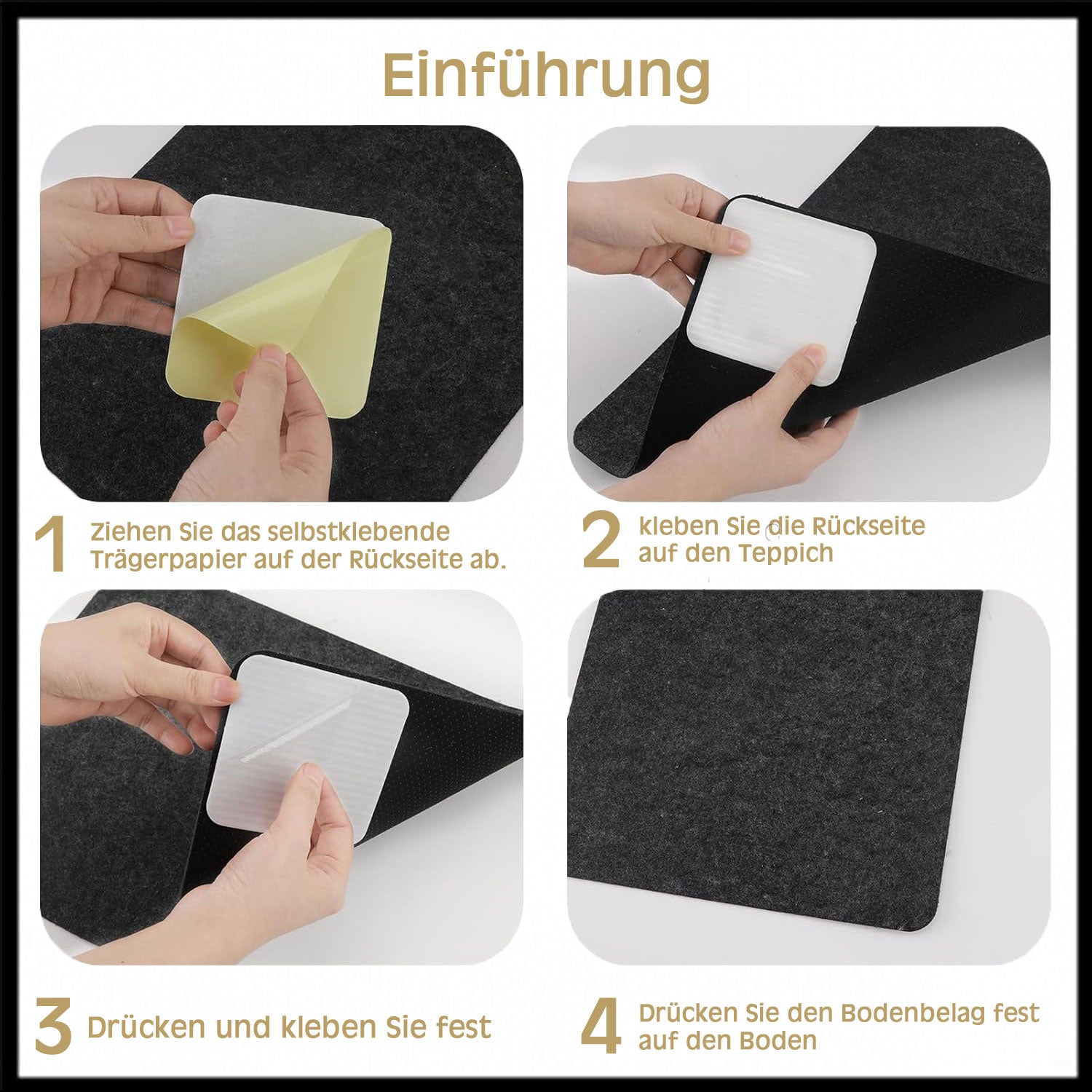 Carpet anti-slip mat for carpet pads, carpet underlay, anti-slip carpet stopper, vacuum-sealed piece-7