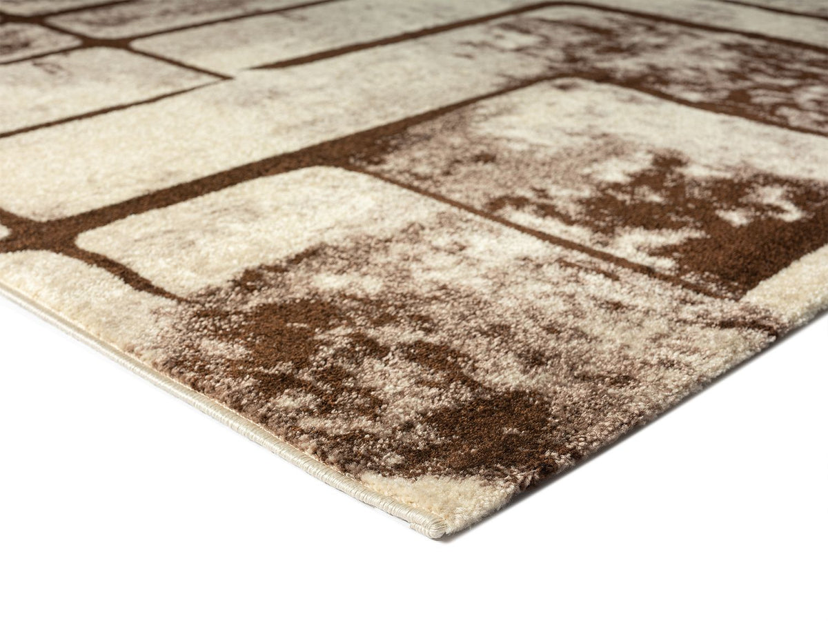 Beige Living Room Rug Vintage Short Pile Geometric Pattern Abstract Mottled-zoom-3