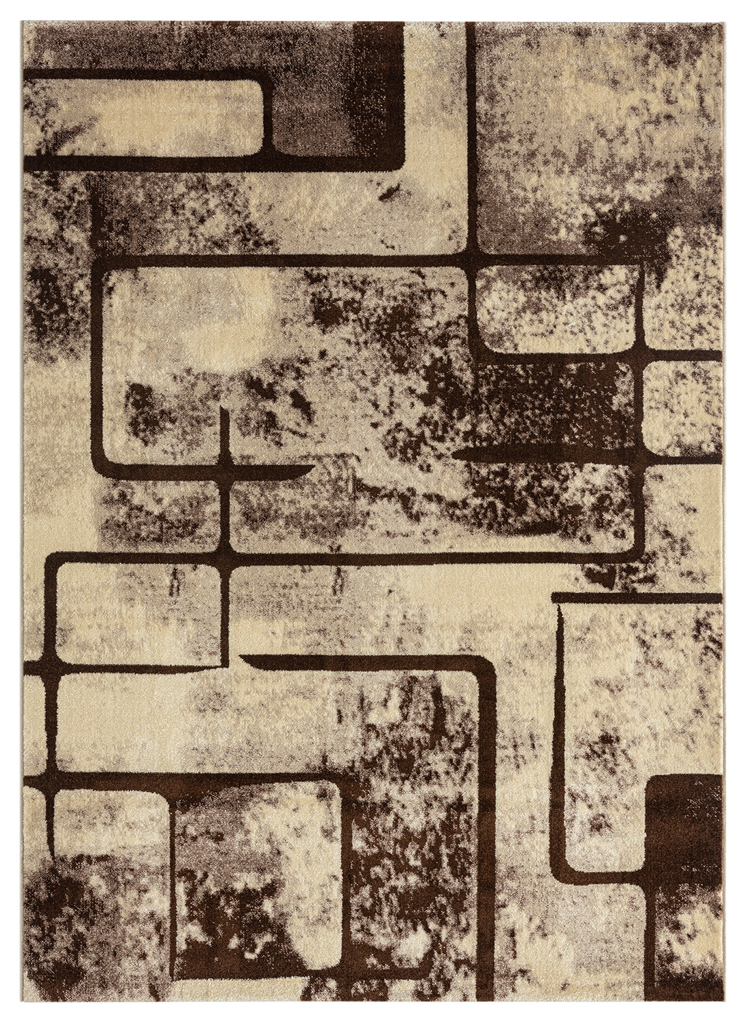 Beige Living Room Rug Vintage Short Pile Geometric Pattern Abstract Mottled-zoom-5