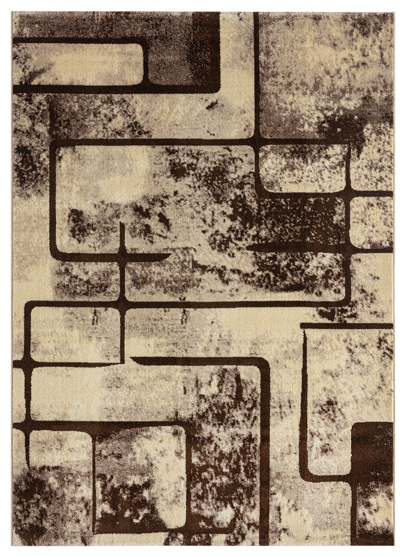 Beige Living Room Rug Vintage Short Pile Geometric Pattern Abstract Mottled-zoom-