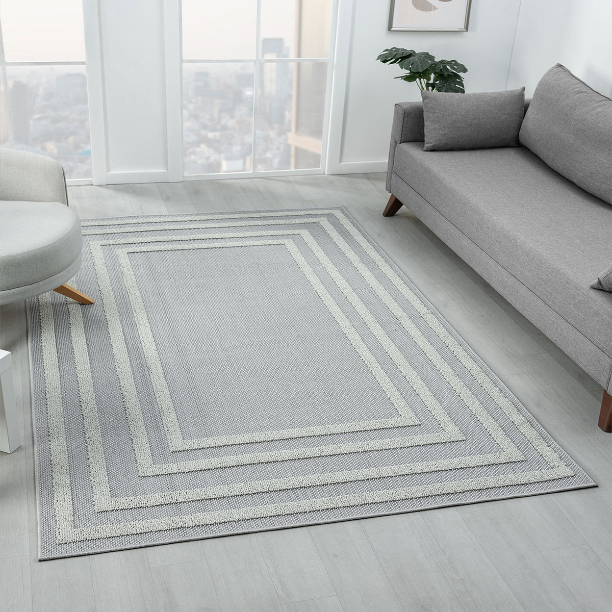 Teppich Boho Hochflor Wohnzimmer, Schlafzimmer, Küche, Flur, Waschbarer Teppich 3D