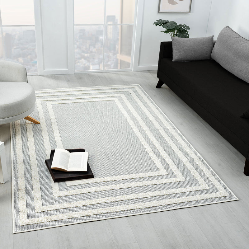 Boho high-pile rug for living room, bedroom, kitchen, hallway; washable 3D rug-zoom-