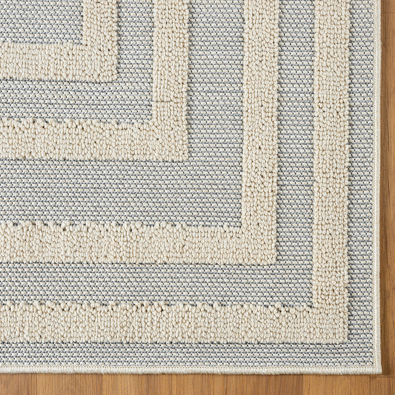 Boho high-pile rug for living room, bedroom, kitchen, hallway; washable 3D rug-zoom-