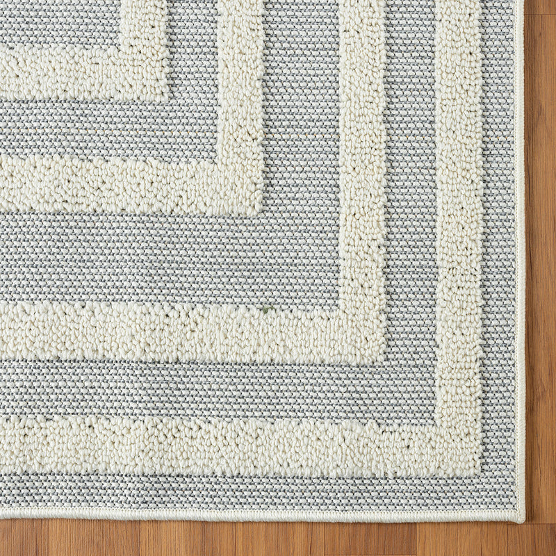 Boho high-pile rug for living room, bedroom, kitchen, hallway; washable 3D rug-zoom-