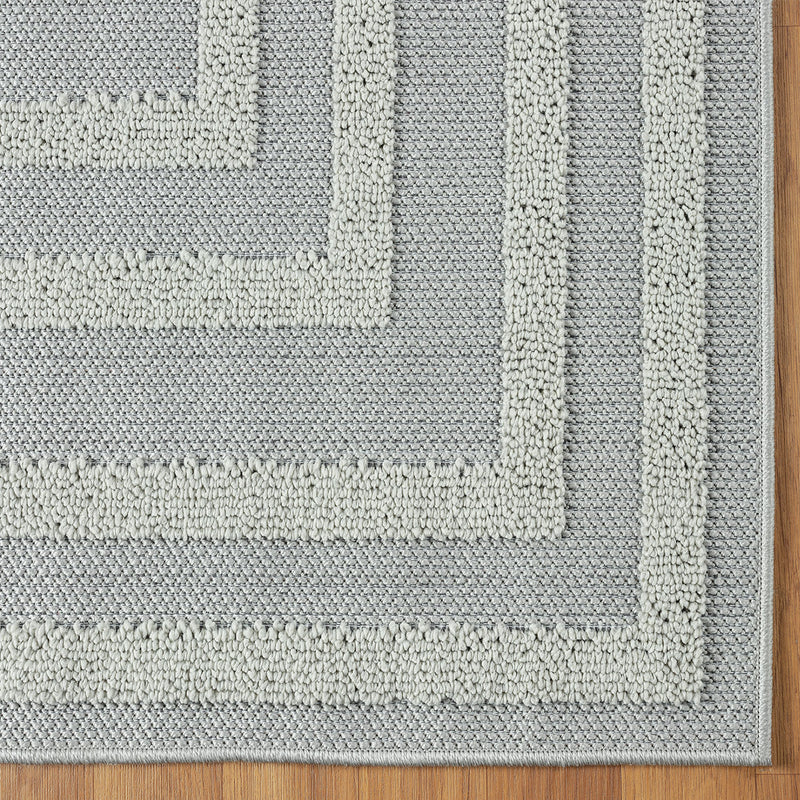 Boho high-pile rug for living room, bedroom, kitchen, hallway; washable 3D rug-zoom-