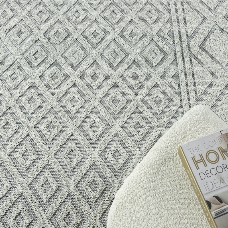 Teppich Boho Hochflor Wohnzimmer, Schlafzimmer, Modern Skandinavisch, Waschbarer Teppich 3D-zoom-